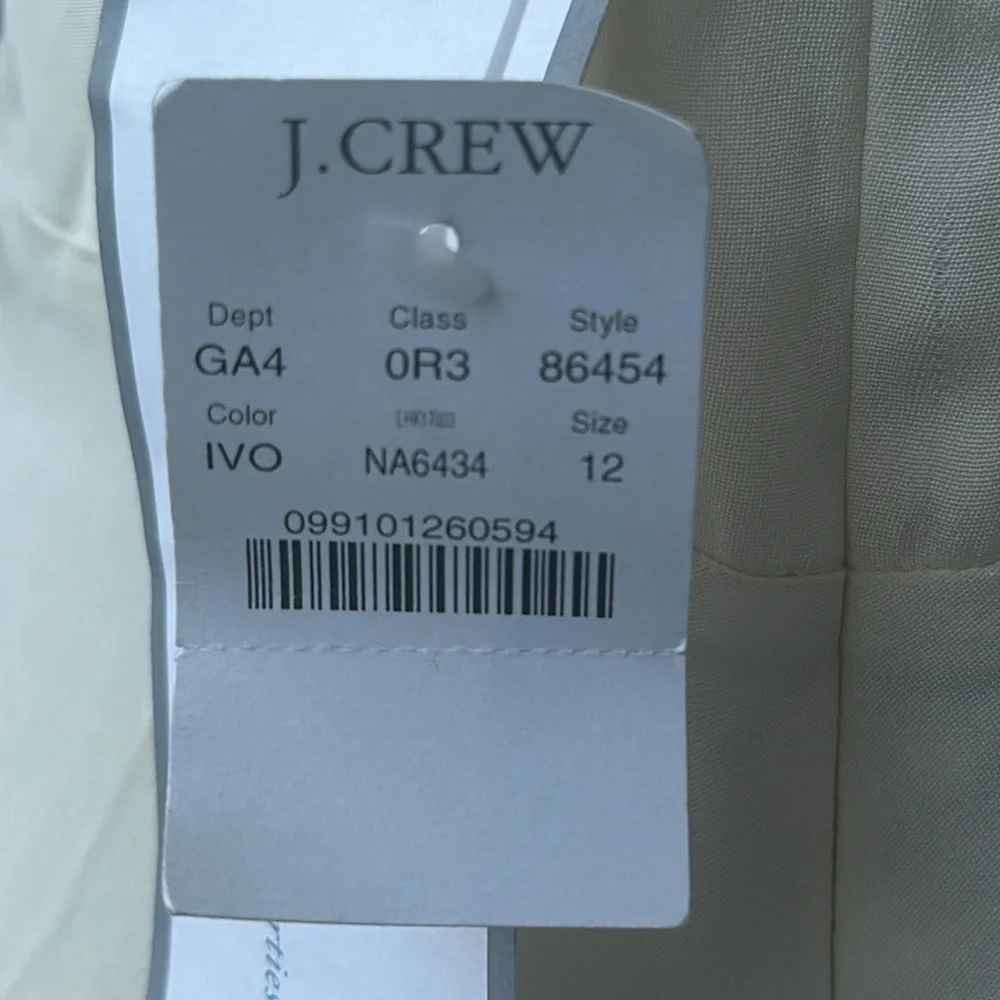 NWT J.Crew Grecian Goddess/86454 HO 07 silk wedging gown size 12